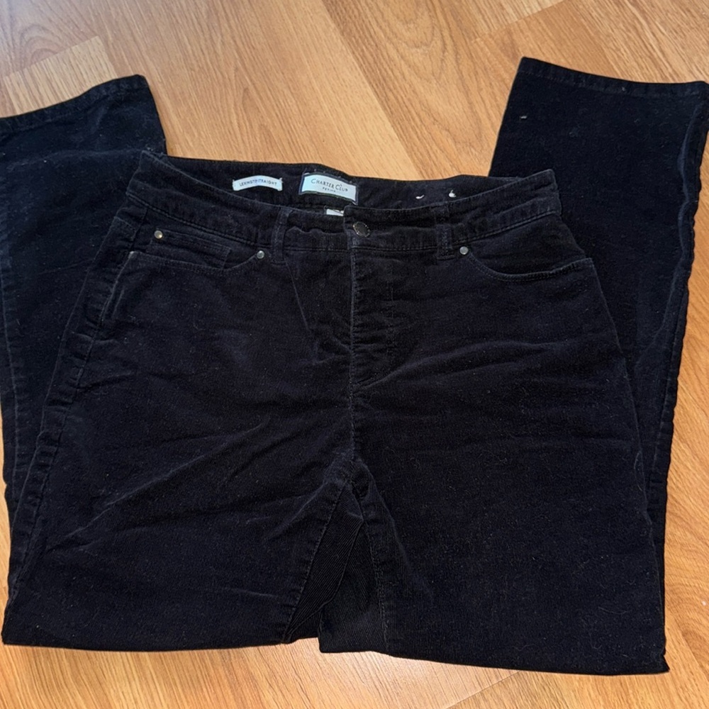 Black Corduroy Charter Club 8 petite Lexington Pants
